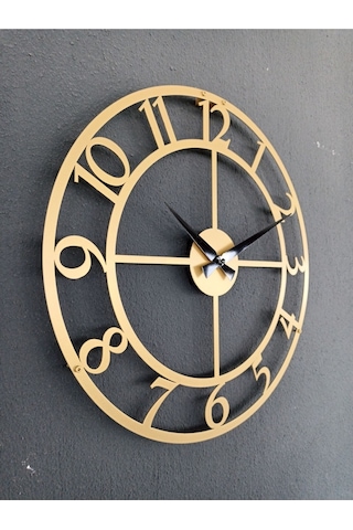 Rakamlı Metal Gold - Altın Duvar Saati 1,5 Mm Kalınlık 41x41 Cm Altın