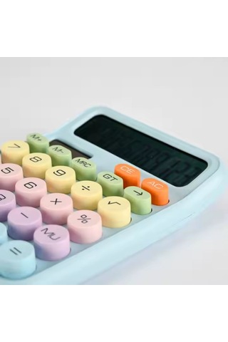 Özel Üretim Hesapmakinesi Pastel Tuşlu Renkli Hesap Makinesi Ofis Ürünü Pratik Yardımcı Eğitim Aracı Çok Renkli