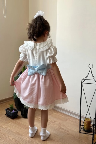 Yazlık Elbise Kısa Kollu Tüllü Tütü Astarlı Kız Çocuk Elbise Bebek Giyim Kız Bebek Elbise Elbysaten 001