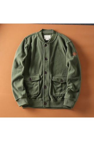 İlkbahar Ve Sonbahar Erkek Beyzbol Yakalı Günlük Ceket Siyah