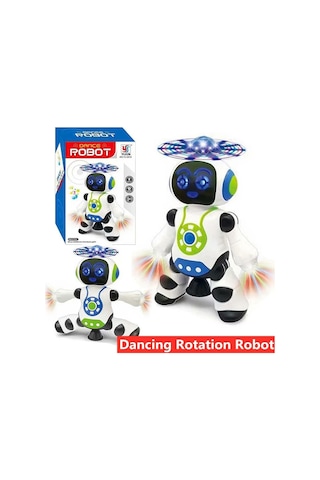 Dans Eden Robot Pervaneli 3d Işıklı Sesli Müzikli Pilli Robot Oyuncak 0