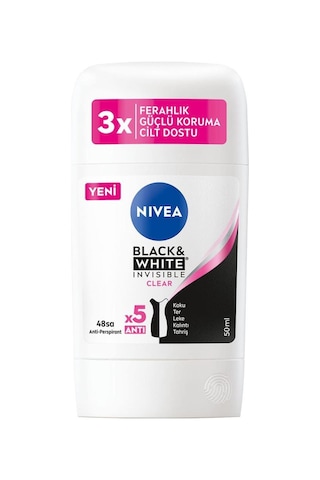 Nivea Black&White Invisible Clear Kadın Stick Deodorant 50 ML