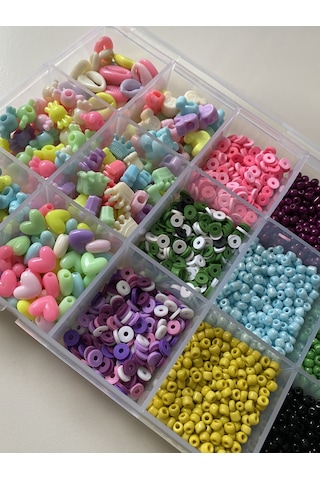 No:81 Figür Boncuk Kum Boncuk Harf Boncuk 6 MM Fimo Takı Hobi Yapım Seti
