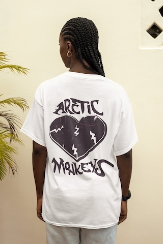 Sevbano Arctic Monkeys Sırt Baskılı Unisex Oversize Müzik Grubu Tişört Beyaz