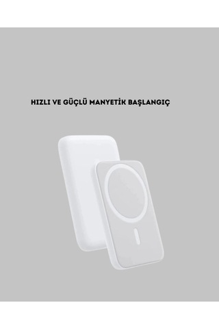 Manyetik Kablosuz Powerbank - İphone 12/13/14/15 Uyumlu, Hızlı Şarjlı, Ultra Hafif
