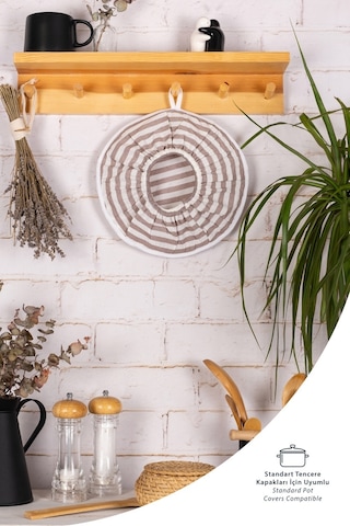 Şık Ve Pratik Demlematik: Pilav Demleme Örtüsü , Tencere Kapağı Bonesikahve Çizgili