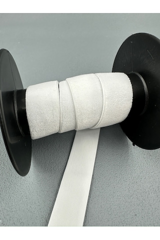 2 Cm Likralı Esnek Kadife-5 Metre-beyaz