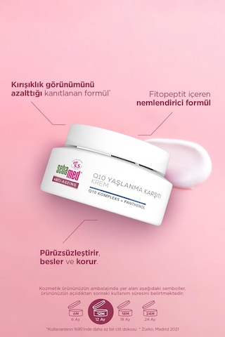 Sebamed Q10 ve Hyaluronik Asit İçerikli Yaşlanma ve Kırışıklık Karşıtı Anti-Age Krem 50 ML