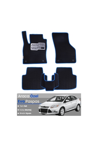 Ford Focus 3 2011-2014 Uyumlu Eva Paspas Tam Set Araca Özel,su Geçirmez,kolay Montaj 666