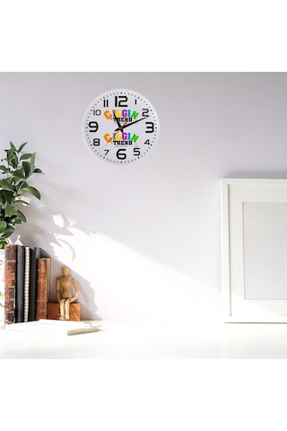 Firmaya Özel Logolu Cam Duvar Saati Ahşap