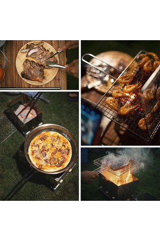 Tongxida Stainless Steel Çıkabilir Kamp Mangalı, Hafif Taşınabilir, 3-5 Kişilik, Kolay Temizlenebilen, Outdoor Piknik İçin Ağı Çok Renkli