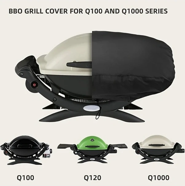 Trendooze Şanslı022 Weber Bebek Q Serisi 70x45x32cm Siyah Ağır Hizmet Bbq Gril Kılıfı