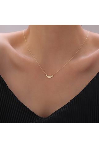 925 Ayar Gümüş Halloween Cadılar Bayramı Yarasa Kolye Gold