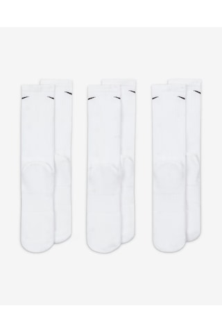 Nike Sx7664-100 Everyday Cushioned Crew Antrenman Çorapları 3 Çift Beyaz