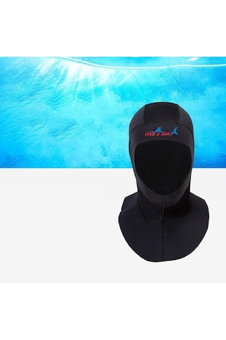 Dıve & Saıl Dh-006 3mm Omuz Sıcak Dalış Şapkası Sörf Şnorkel Güneş Koruyucu Su Geçirmez Dalış Başlığı, : M Siyah