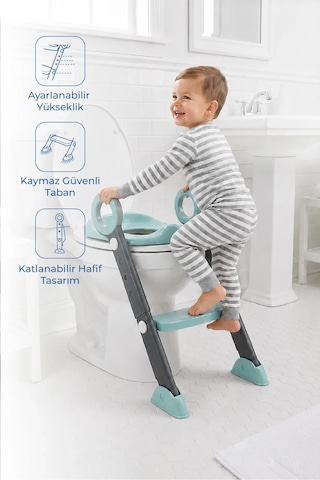 Babyjem Basamaklı Katlanır Klozet Adaptörü Antrasit