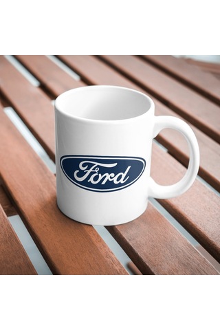 Applucky Ford Logo Tarihçesi Baskı Kupa Bardak Beyaz