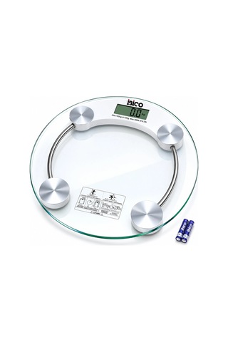 Dijital - Pilli Yuvarlak Banyo Baskül Terazi Tartı Lcd Ekran 180kg/0.1g 30x30cm İ11-026 5580