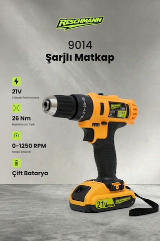 Reschmann R-9014 21V - 26 NM Profesyonel Şarjlı Matkap
