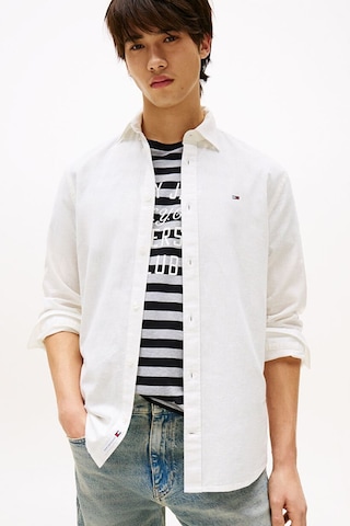 Erkek Tjm Reg Lınen Blend Ls Shırt Ext Shirts Ecru