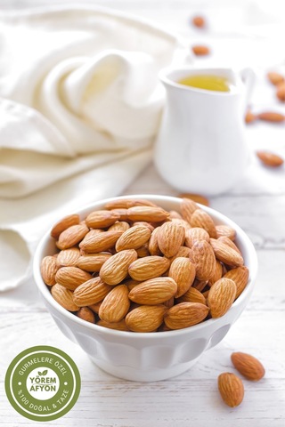 Yörem Afyon Meşhur Muğla Datça Yöresinden Tuzsuz Kavrulmamış Duble Boy Yerli Çiğ Badem Prunus Dulcis 130gr. 130 G