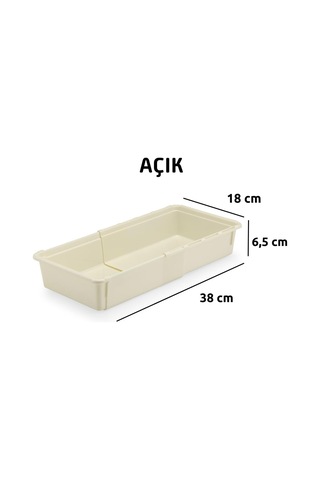 Ayarlanabilir Kayar Kızaklı Mini Çekmece Organizeri Uzuayıp Kısalan Konsül Masa Üstü Dzenleyici Krem, 4 Numara Çok Renkli