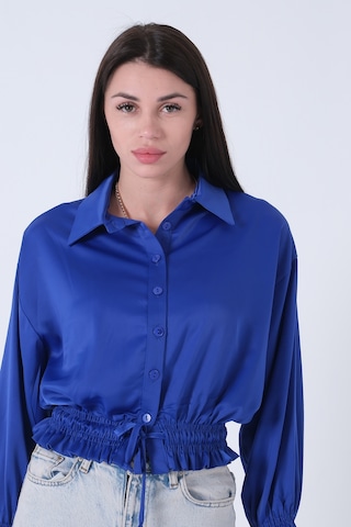 Feminist Saks Bel Ve Kol Ucu Gipe Detaylı Saten Gömlek 3972863.26 001