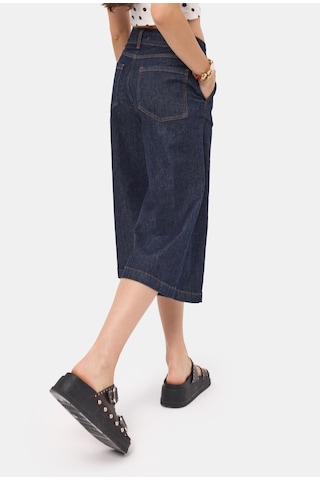 Itsbasic Kadın İndigo Selvedge 7w6-50 Maxi Denim Bermuda Jort