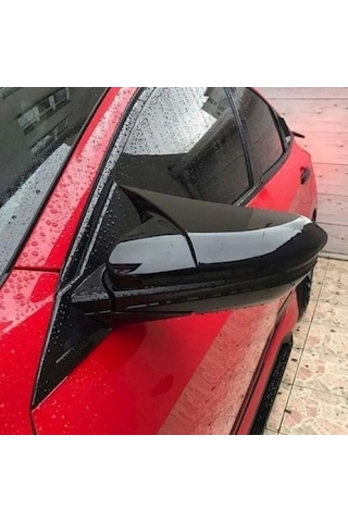 Honda Civic FC5 2016 2017 2018 2019 İle Uyumlu Araca Özel Yarasa Batman Piano Black Ayna Kapağı Takımı