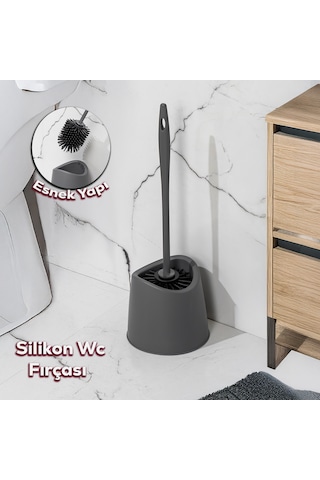 Porsima Sb-776 Silikon Wc Tuvalet Banyo Fırçası Klozet Fırçası An