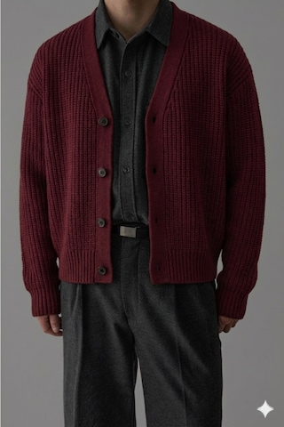 Tarz Cool Bordo Erkek Slim Fit Pamuklu Yuvarlak Yaka Düğmeli Hırka Bej
