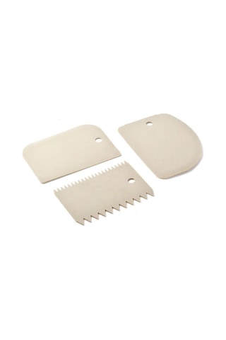 3'lü Hamur Kazıyıcı Ve Şekillendirici Set Pasta Spatulası Seti Kek Kreması Düzleştirici, Hamur Kesici,
