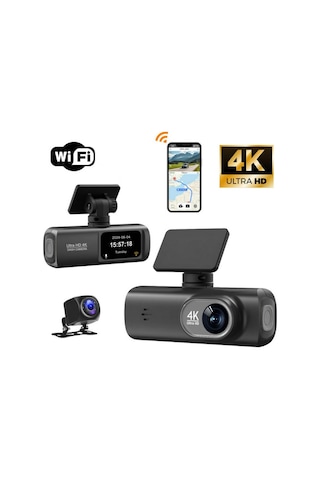 4k Araç Kamerası Wifi Gece Görüşü Hareket Algılama Geniş Açılı Lens 1.47 İnç Ekran Döngüsel Kayıt