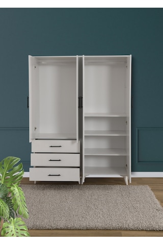 Azra'dan 4 Kapaklı Gardrop Beyaz