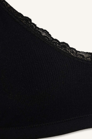 Defacto Dantel Detaylı Çıkarılabilir Kap Çıkarılabilir Pedli Balensiz Tişört Bra G1704ax26spbk81 Siyah-bk81
