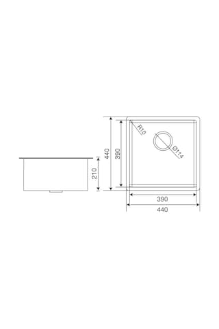 Crauf Stella Eviye 440 x 440 x 210 MM Inox