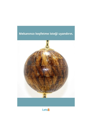 Şık Pirinç Dünya Küre Kemikli Dekoratif Aksesuar 50x12 Cm Diğer