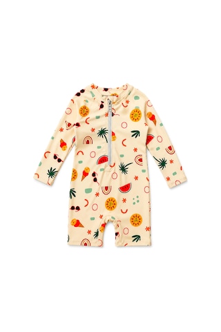 Beniizle Unisex Bebek Yüzücü Mayosu Ekru