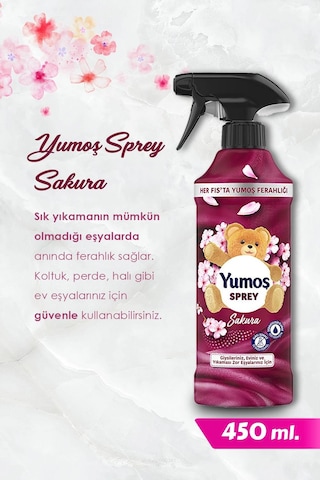 Yumoş 450 Ml Yıkaması Zor Eşya Spreyi Lotus, Sakura Ve Amber Rosıe Hediye Tekli