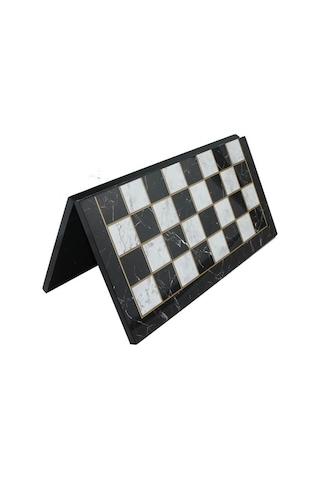 Metal Mısır Satranç Takımı Antik Ve Katlanır Mermer Desenli Mdf A