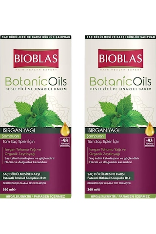 Bioblas Botanic Oils Isırgan Yağlı Şampuan Tüm Saçlar 360 Ml X 2 Adet Tüm Saç Tipleri