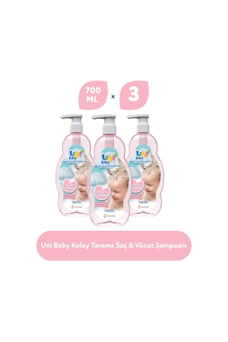 Uni Baby Kolay Tarama Saç ve Vücut Şampuanı 3 x 700 ML