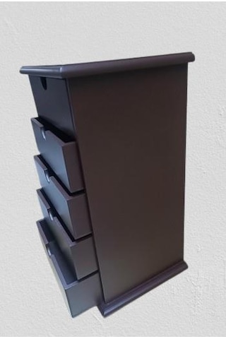 Hobi Erdl Model 90528 Ahşap Takı Şifonyer 5çekmeceli Ceviz Rengi El Yapımı