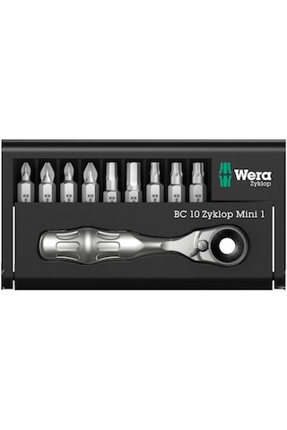 Wera Bit-check 10 Zyklop Mini 1 Cırcır Bits Seti 05073645001