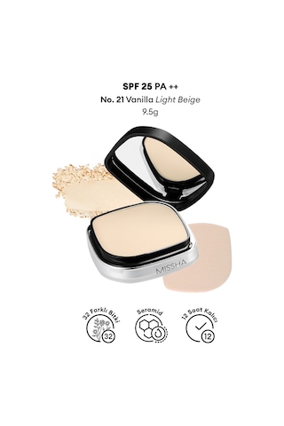 Islak Ve Kuru Kullanıma Uygun Mineral Pudra Signature Dramatic Twoway Pact No.21 Vanilla Spf 25/pa++ 21