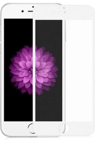 Apple Uyumlu   iPhone 8 Plus Mat Seramik Nano Tam Kaplayan Full Ekran Koruyucu Beyaz
