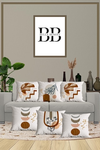 Belle Benoit Baskılı Dekoratif 6'lı Koltuk Kırlent Kılıfı Desen17