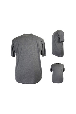 Erkek 72 Kilo-200 Kilo Arası İçin Uygun Bisiklet Yaka Düz Tişört Antrasit