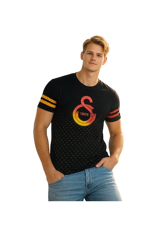 Galatasaray Lisanslı Siyah Basic Ve Siyah Logo Baskılı T-shirt Hediyeli Siyah