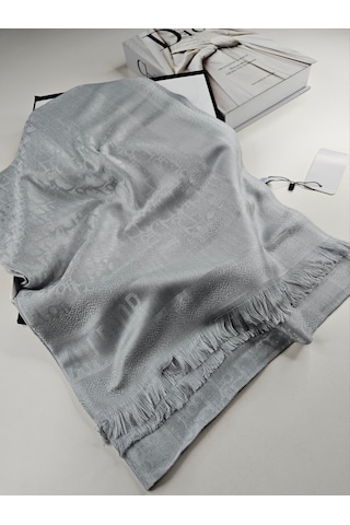 Miorel Scarfs Yeni Sezon Cd Kaşmir İpek Şal 4 Mevsim Fular Silk Scarfs Shawl Hijab Gri